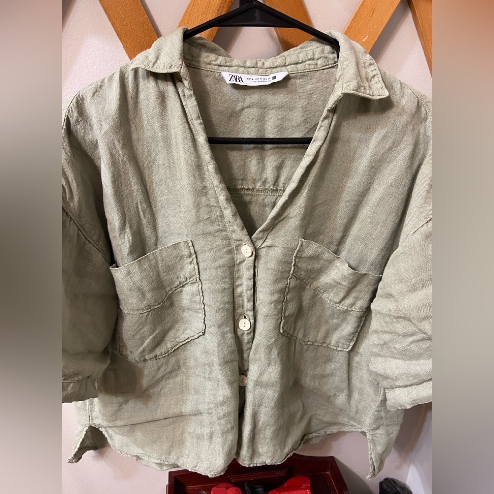 Zara Linen Button Down